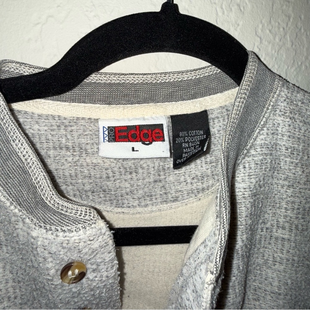 Phoenix Suns Vintage Sweatshirt Pullover Pro Edge Grey Henley Style Button Large - Picture 4 of 10